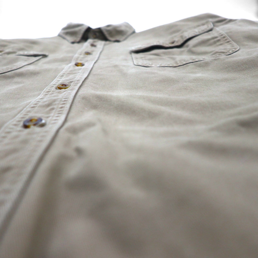 Carhartt OAKMAN S09 266 Button-Down Work Shirt, Size XL, Beige, Double Pocket
