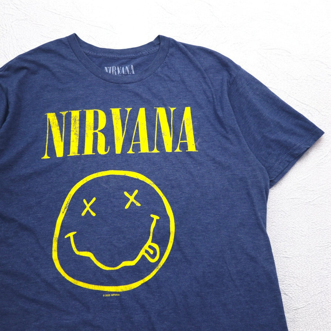NIRVANA Nirvana Rock Band T-Shirt Band TL Navy Cotton Polyester Made in Mexico