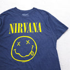 NIRVANA Nirvana Rock Band T-Shirt Band TL Navy Cotton Polyester Made in Mexico
