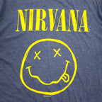 NIRVANA Nirvana Rock Band T-Shirt Band TL Navy Cotton Polyester Made in Mexico