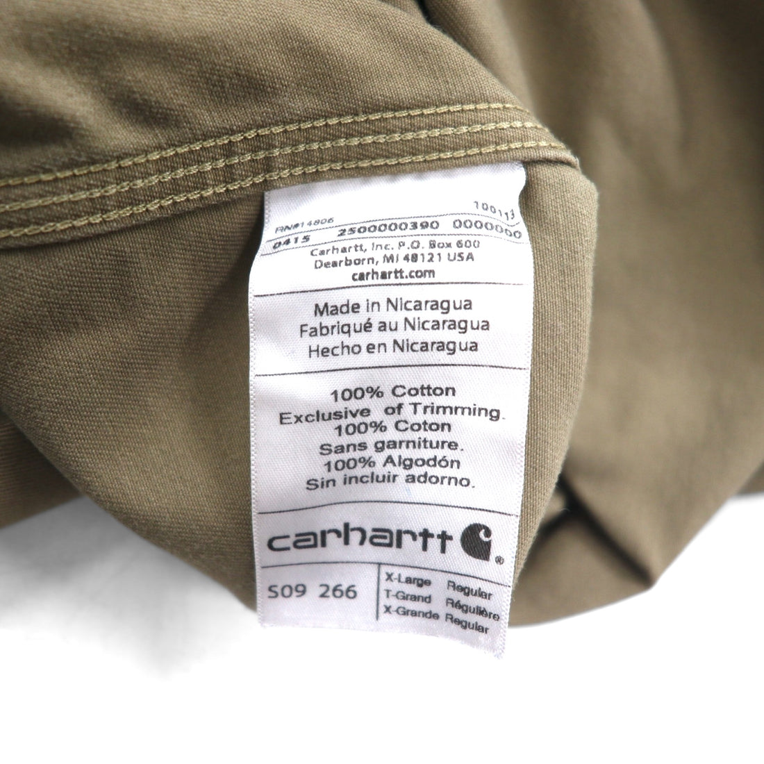 Carhartt OAKMAN S09 266 Button-Down Work Shirt, Size XL, Beige, Double Pocket