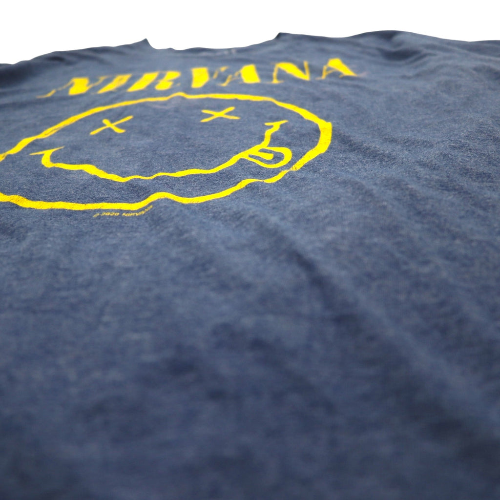 NIRVANA Nirvana Rock Band T-Shirt Band TL Navy Cotton Polyester Made in Mexico