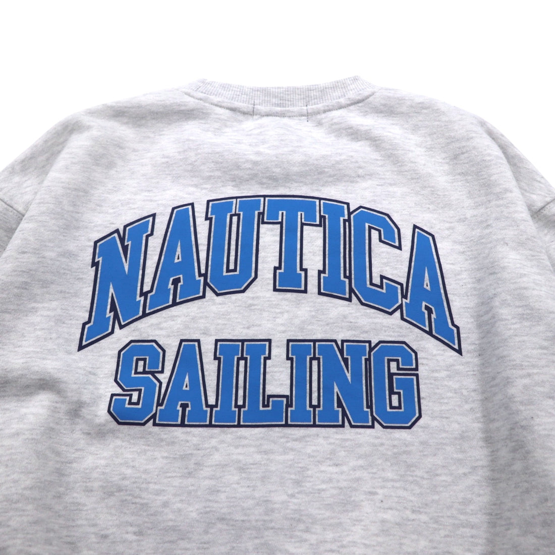 NAUTICA Print Sweatshirt M Grey Fleece Back Print SAILING
