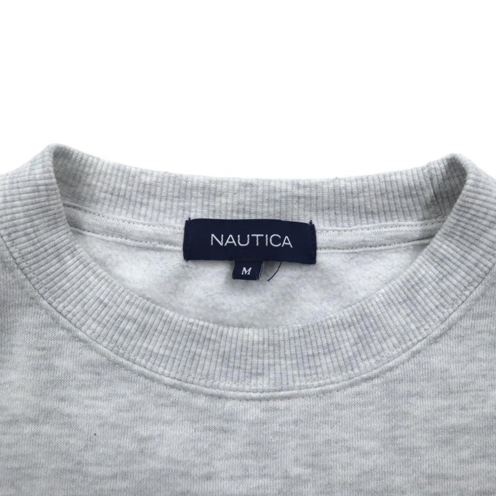 NAUTICA Print Sweatshirt M Grey Fleece Back Print SAILING