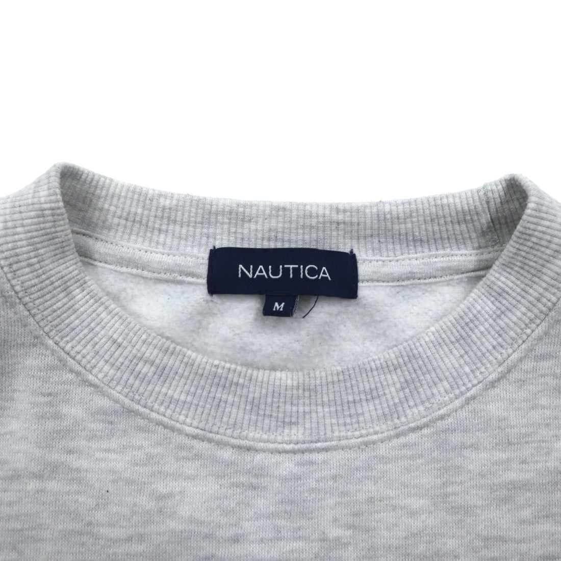 NAUTICA Print Sweatshirt M Grey Fleece Back Print SAILING