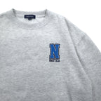 NAUTICA Print Sweatshirt M Grey Fleece Back Print SAILING