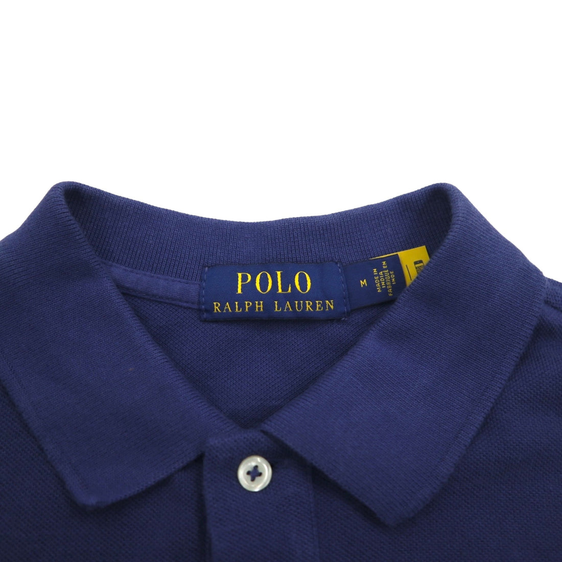 POLO RALPH LAUREN Striped Polo Shirt M Navy Cotton Pique Small Pony Embroidery