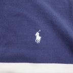 POLO RALPH LAUREN Striped Polo Shirt M Navy Cotton Pique Small Pony Embroidery