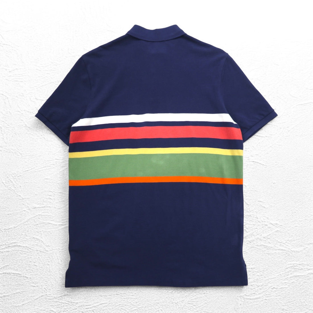 POLO RALPH LAUREN Striped Polo Shirt M Navy Cotton Pique Small Pony Embroidery