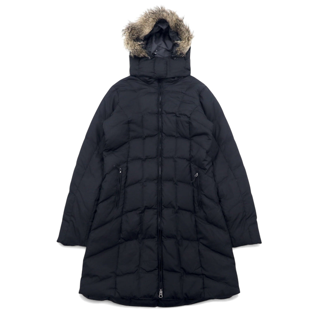 日本然リトテ-古着オンライン-Eddie Bauer 650フィルパワー ダウンコート M ブラック EB650 フード着脱式 ダブルジップ ファー 0544-Eddie Bauer 650 Fill Power Puffer Coat M Black EB650 Hoodie detachable Double Zip Fur 0544