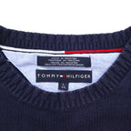 TOMMY HILFIGER 90s Cotton Knit Crew Sweater L Navy Cotton