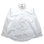 LLBean Oxford Button-Down Shirt, L, White, Cotton, Wrinkle Resistant, Made in Sri Lanka