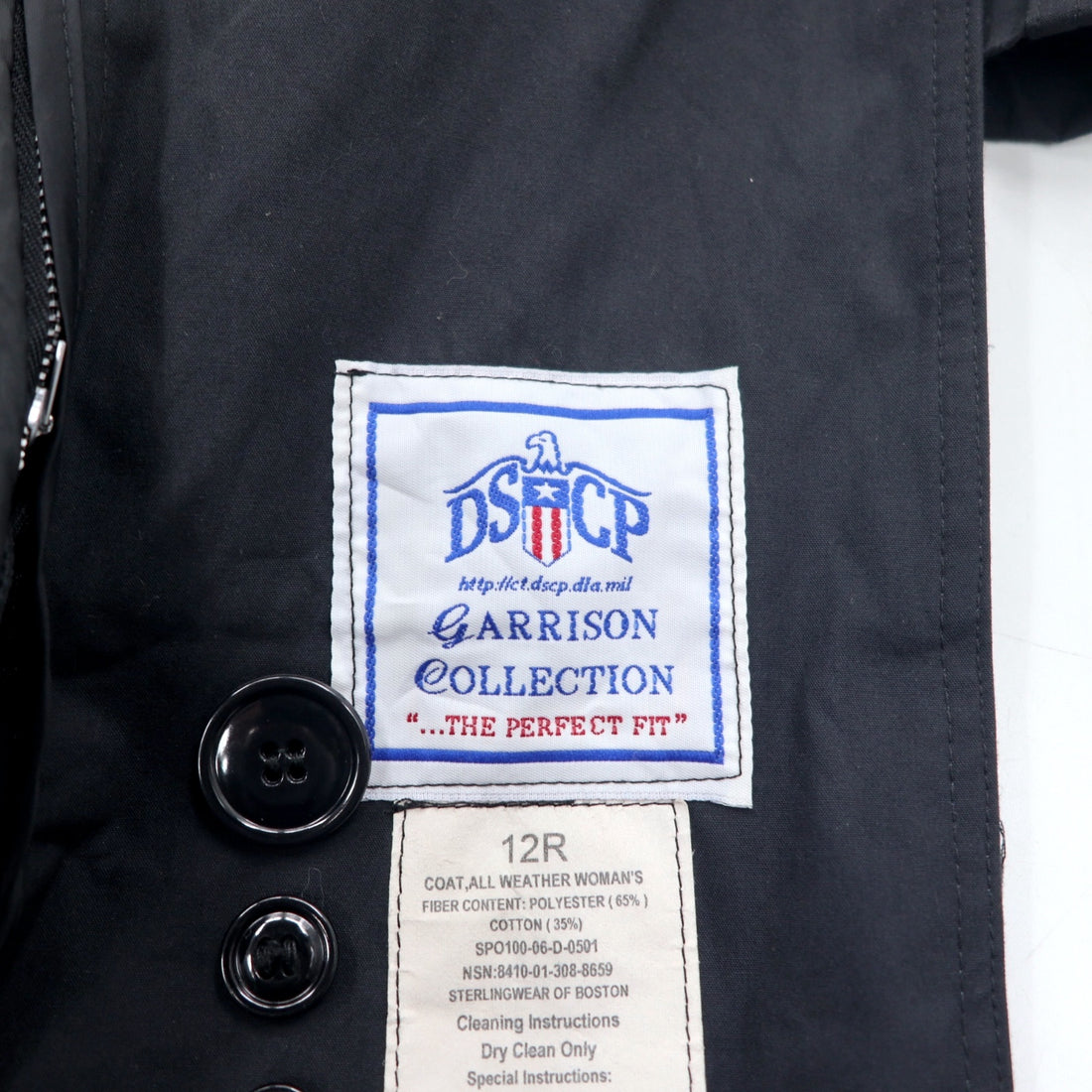 US ARMY COAT ALL WEATHER US Army All Weather Coat Trench Coat XL Black Removable Quilted Liner Military 8410-01-308-8659 DSCP