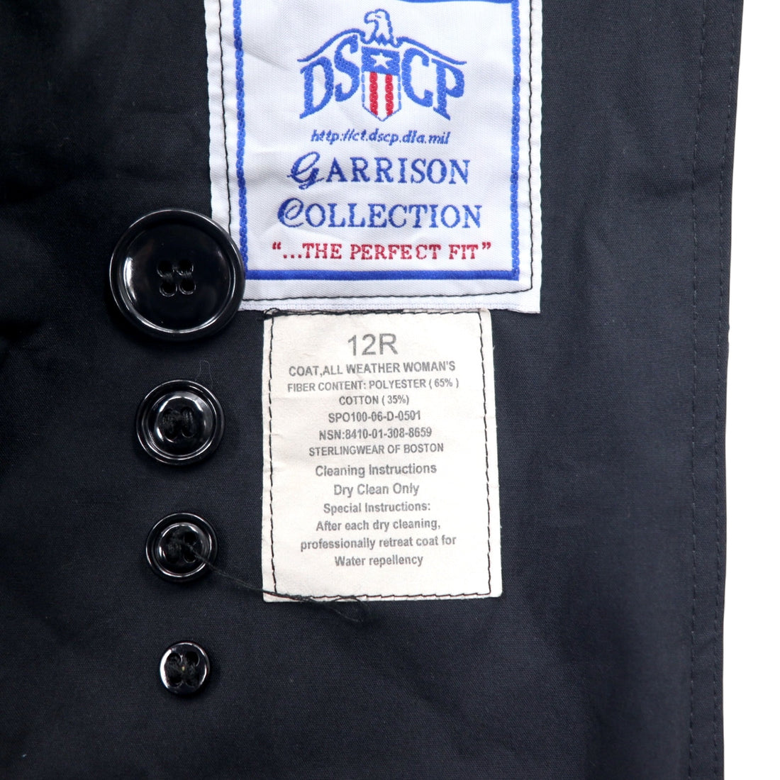US ARMY COAT ALL WEATHER US Army All Weather Coat Trench Coat XL Black Removable Quilted Liner Military 8410-01-308-8659 DSCP