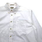 LLBean Oxford Button-Down Shirt, L, White, Cotton, Wrinkle Resistant, Made in Sri Lanka