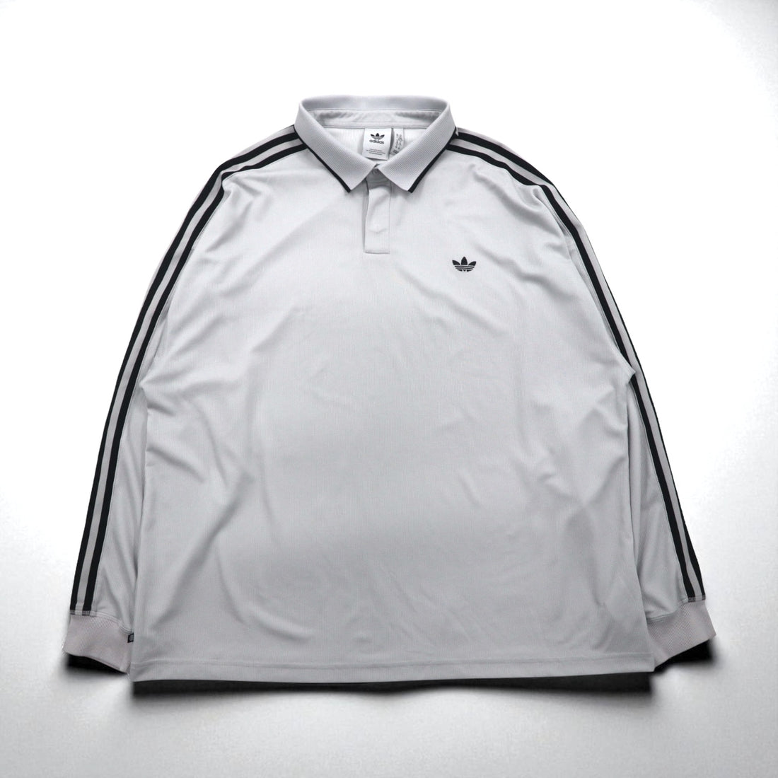 adidas Originals Adicolor Rugby Polo Jersey, Size XL, Gray Polyester, Trefoil Logo, 3-Stripes, HK9900