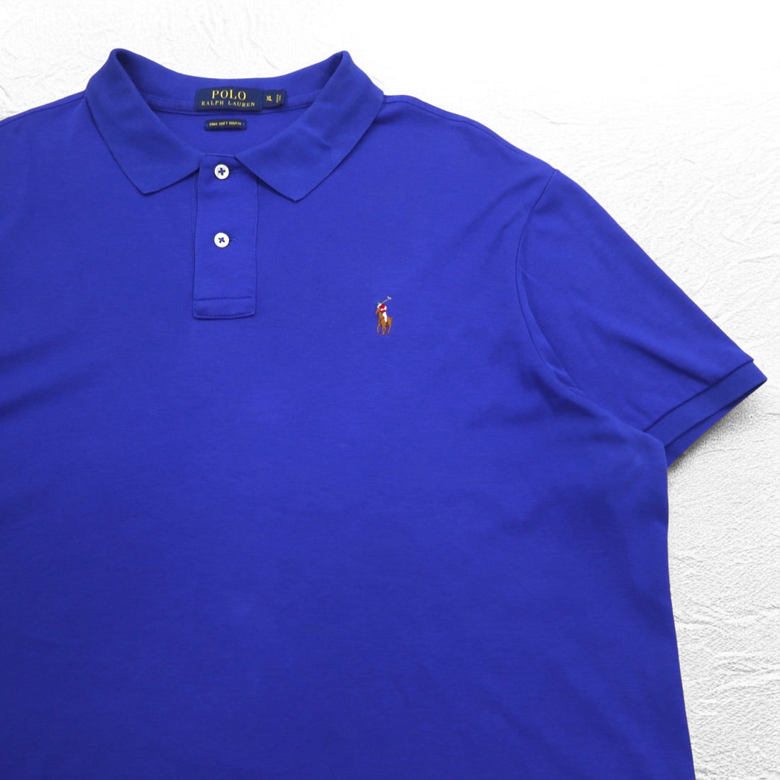 POLO RALPH LAUREN ピマ ソフトタッチ ポロシャツ XL ブルー コットン スモールポニー刺繍
