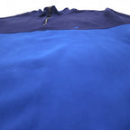 NAUTICA Half-Zip Sweatshirt XXL Navy Blue Two-Tone Fleece Lining One-Point Logo Embroidery