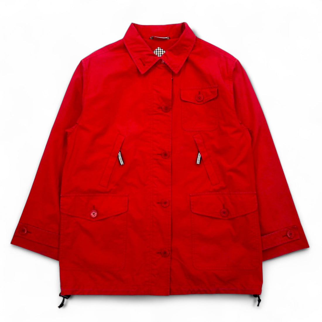 Aquasqutum Utility Coverall Balmacaan Coat M Red Double Zip Drawcord Made in Japan