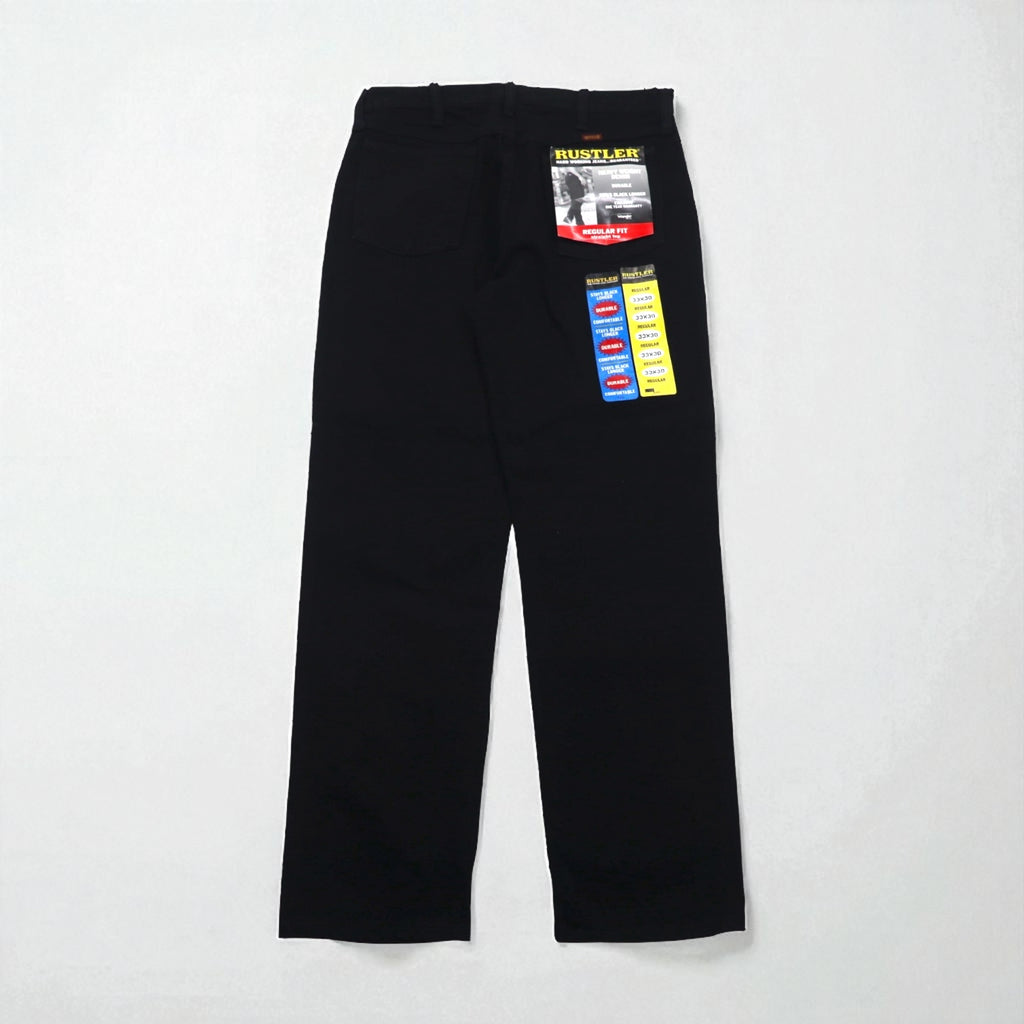 RUSTLER (Wrangler) Heavy Weight Denim Pants, Size M, Black, Stays Black Longer, 87619CB, Made in Mexico, Unused