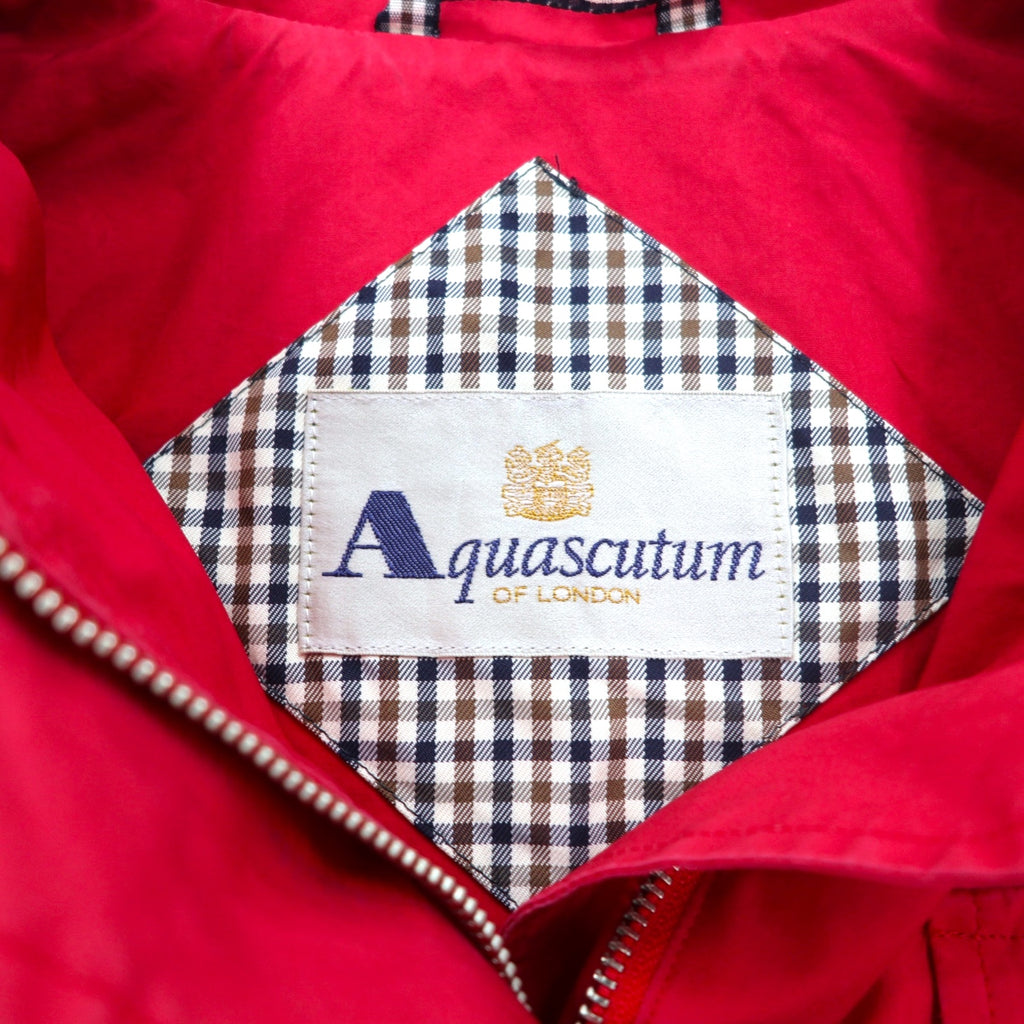 Aquasqutum Utility Coverall Balmacaan Coat M Red Double Zip Drawcord Made in Japan