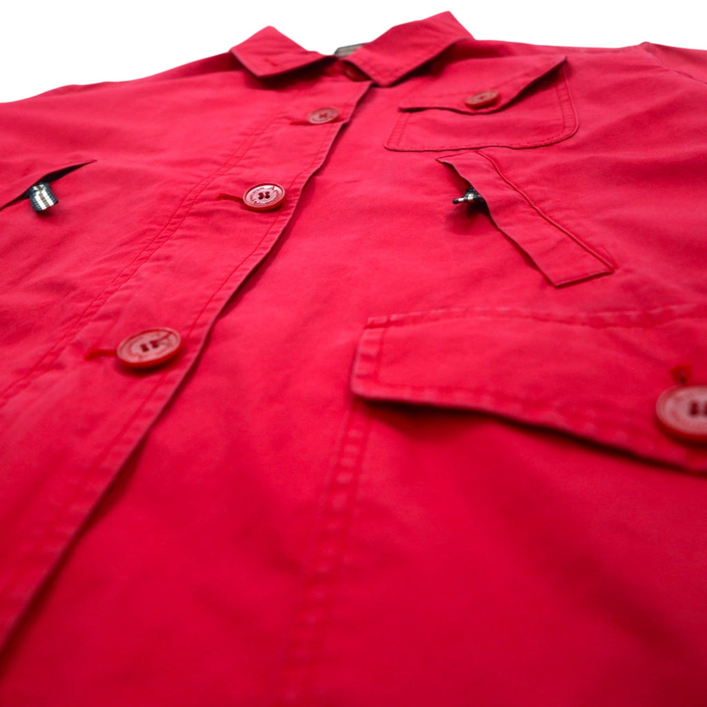 Aquasqutum Utility Coverall Balmacaan Coat M Red Double Zip Drawcord Made in Japan