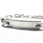 GUCCI Made in Italy Old Gucci Link Chain Bracelet Silver 925 Logo Plate ID