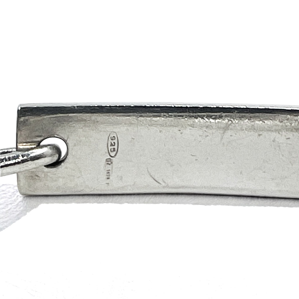 GUCCI Made in Italy Old Gucci Link Chain Bracelet Silver 925 Logo Plate ID