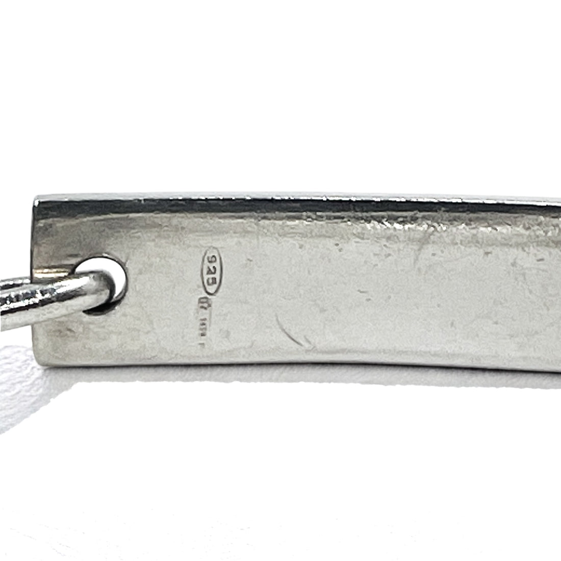 GUCCI Made in Italy Old Gucci Link Chain Bracelet Silver 925 Logo Plate ID