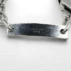 GUCCI Made in Italy Old Gucci Link Chain Bracelet Silver 925 Logo Plate ID