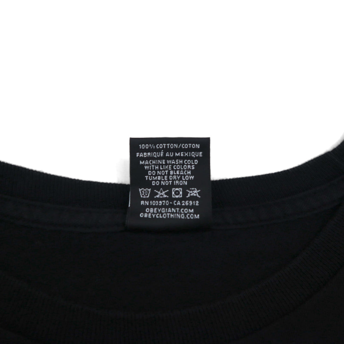 OBEY ファイヤーパターン ロンT ロングスリーブ Tシャツ L ブラック 袖プリント メキシコ戦