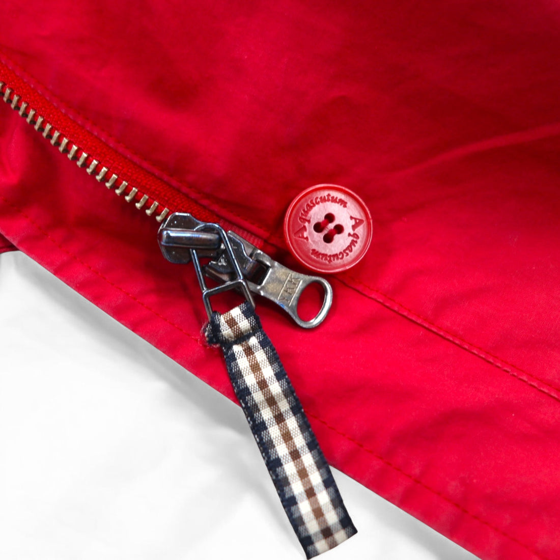 Aquasqutum Utility Coverall Balmacaan Coat M Red Double Zip Drawcord Made in Japan