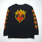 OBEY ファイヤーパターン ロンT ロングスリーブ Tシャツ L ブラック 袖プリント メキシコ戦