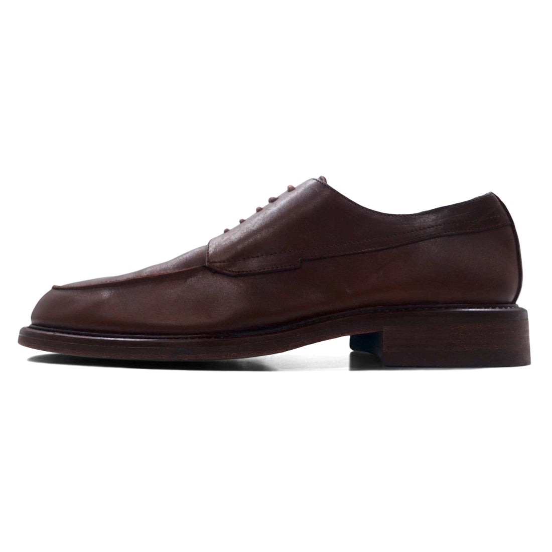 L.Lambetazzi Italian made U-tip derby shoes, dress shoes, 27cm, brown leather, wingtip