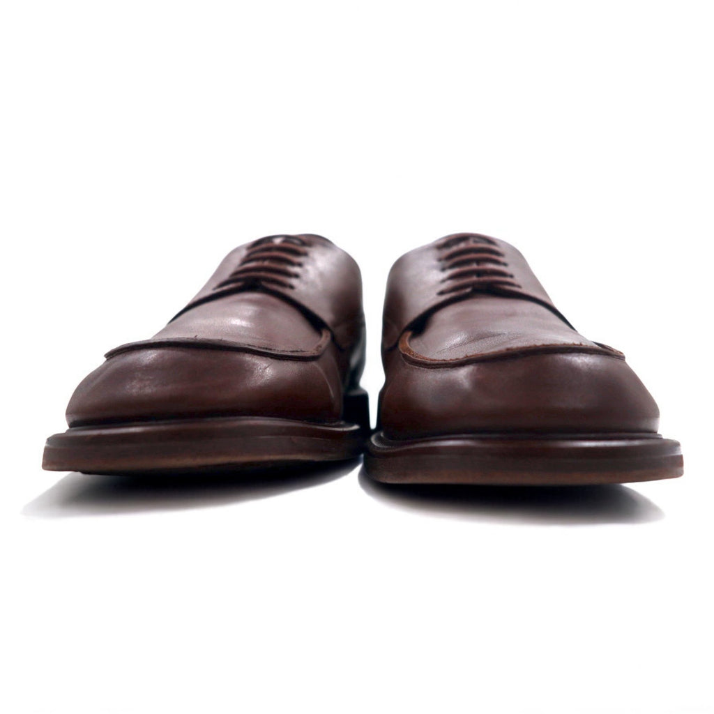 L.Lambetazzi Italian made U-tip derby shoes, dress shoes, 27cm, brown leather, wingtip