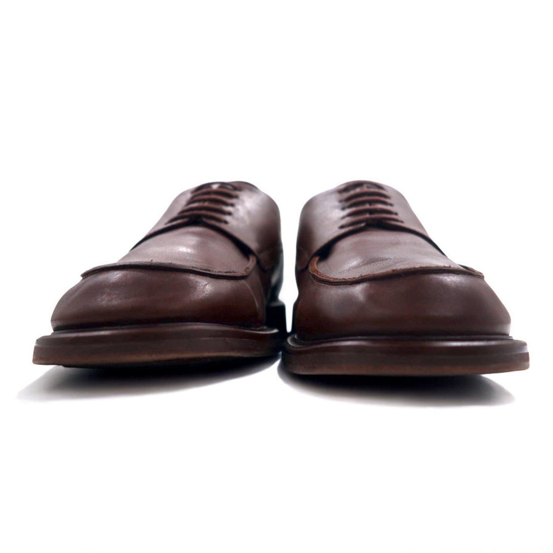 L.Lambetazzi Italian made U-tip derby shoes, dress shoes, 27cm, brown leather, wingtip