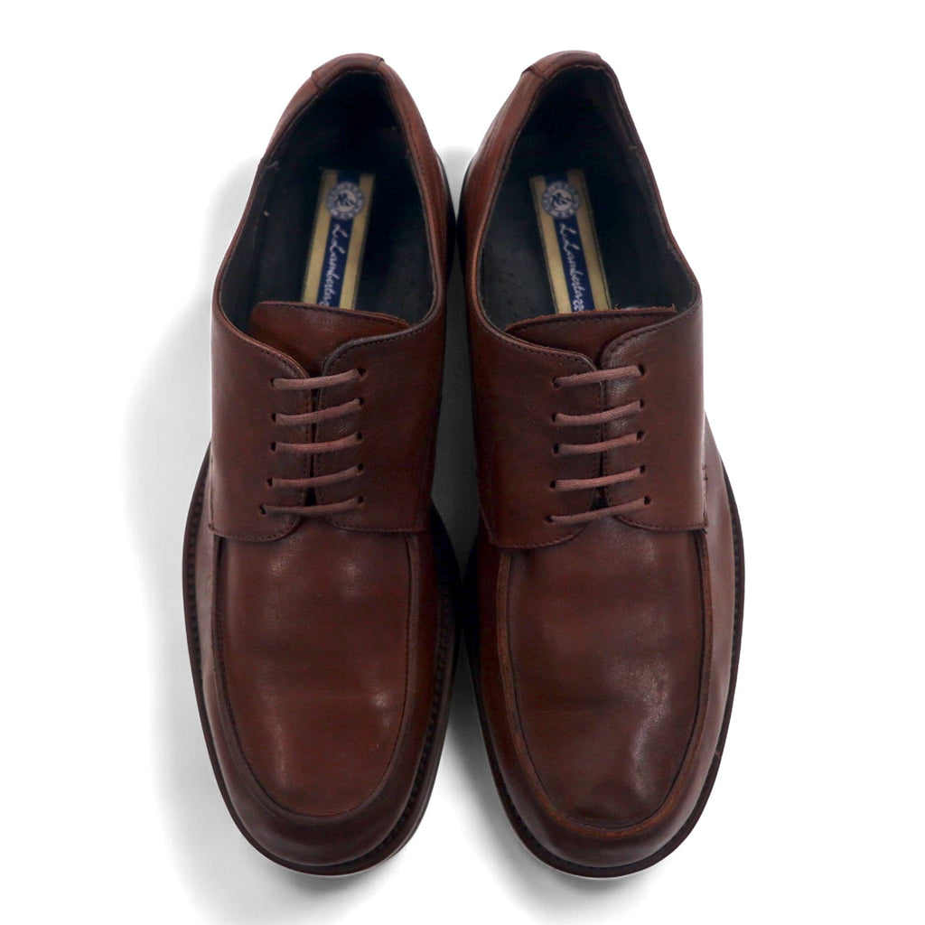 L.Lambetazzi Italian made U-tip derby shoes, dress shoes, 27cm, brown leather, wingtip