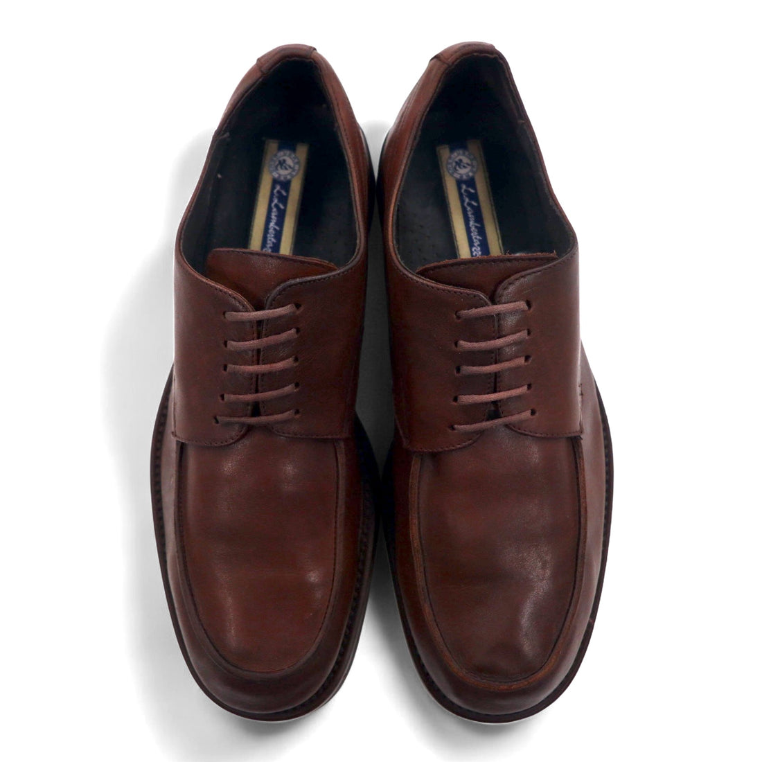 L.Lambetazzi Italian made U-tip derby shoes, dress shoes, 27cm, brown leather, wingtip