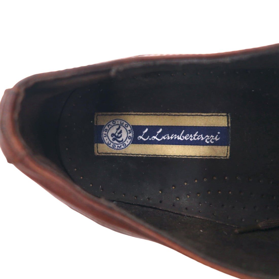 L.Lambetazzi Italian made U-tip derby shoes, dress shoes, 27cm, brown leather, wingtip