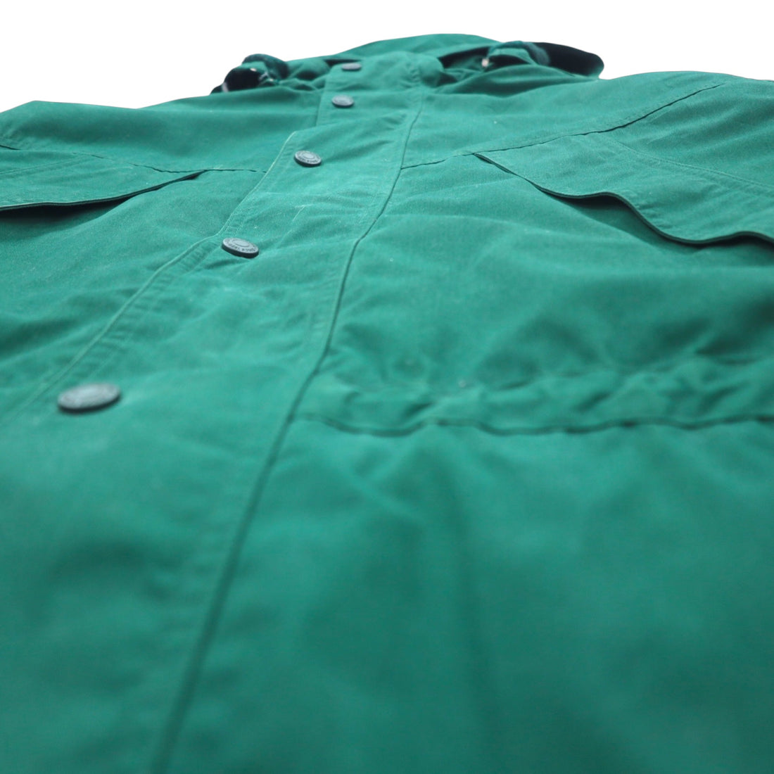Eddie Bauer 90s 65/35 Cross Mountain Parka L Green Polyester Cotton Fleece Liner Drawstring Double Zip