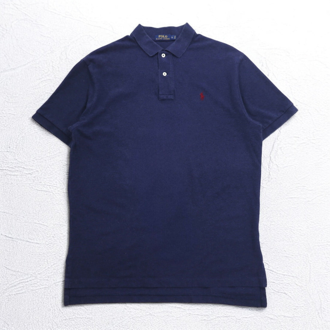 POLO RALPH LAUREN Polo shirt L Navy Cotton Pique Small pony embroidery