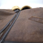 US AIR FORCE B-3 Mouton Boa Flight Jacket L Brown Sheepskin Leather SWP No.24008423