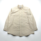 LLBean Traditional Fit Oxford Button-Down Shirt, XL, Yellow Stripes, Wrinkle Resistant, Size 237816