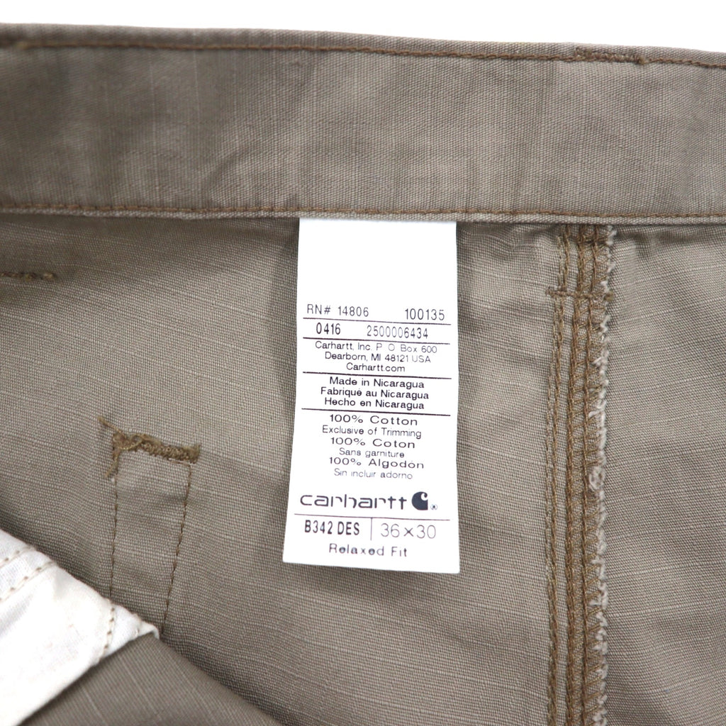 Carhartt Relaxed Fit Ripstop Double-Front Work Cargo Pants, Size L, Beige. Cotton Ripstop Relaxed Fit Double-Front Cargo Work Pant, B342 DES.
