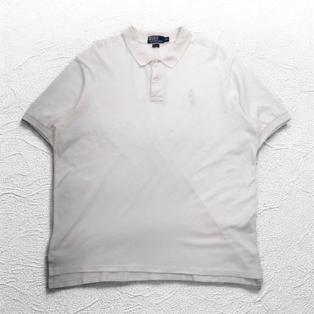 Polo by Ralph Lauren 90s Polo Shirt 2XL Big Size White Pique Pony Embroidery