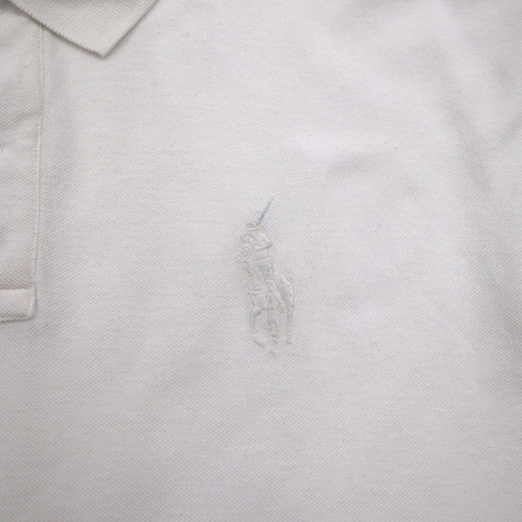 Polo by Ralph Lauren 90s Polo Shirt 2XL Big Size White Pique Pony Embroidery