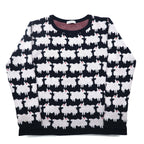 LABRAT × BEAMS Cotton Knit Sweater L Navy All-over Animal Sheep SHEEP KNIT SP