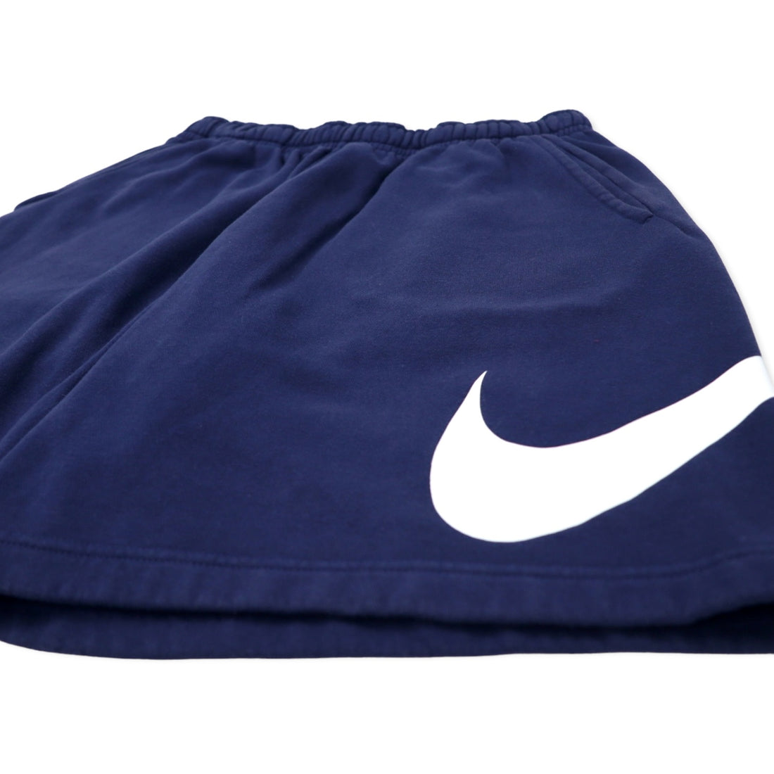 NIKE Sweat Shorts Half Pants L Navy Cotton Big Swoosh Sportswear Club Men's Graphic Shorts BV2721-410