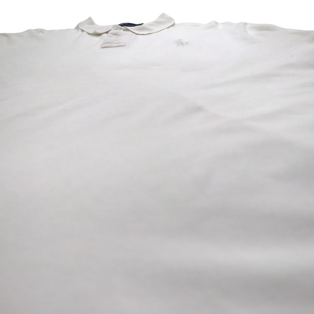 Polo by Ralph Lauren 90s Polo Shirt 2XL Big Size White Pique Pony Embroidery