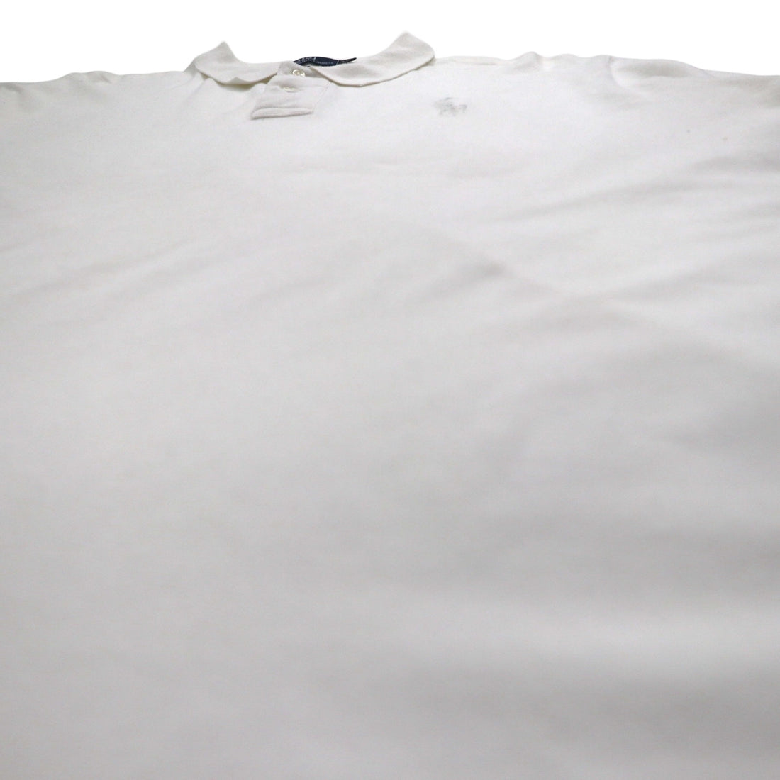 Polo by Ralph Lauren 90s Polo Shirt 2XL Big Size White Pique Pony Embroidery